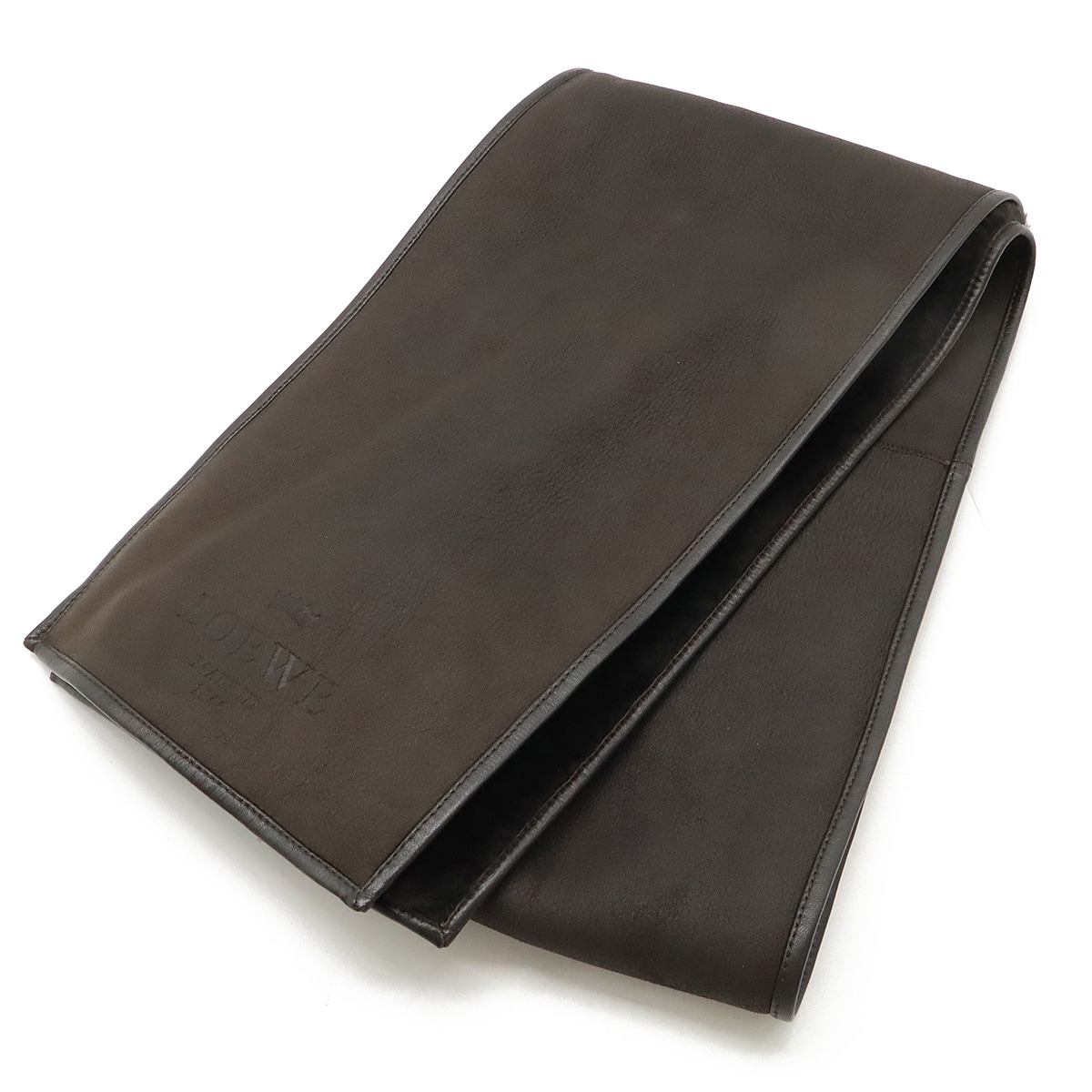 レザーマフラー ティペット ラム ムートン 羊革 ダークブラウ