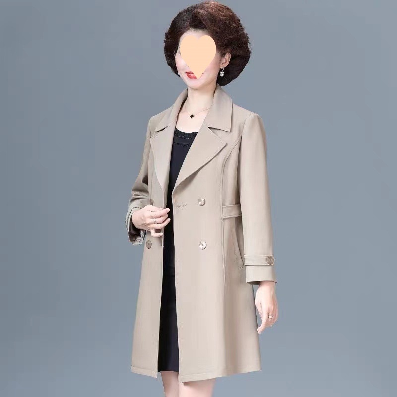 中高年のマザーズコート 2025 春秋の新スタイルミドル丈ウインドブレーカー女性のファッショナブルな中高年の気質