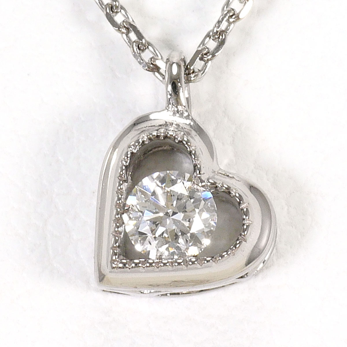 K18 18金 WG ホワイトゴールド ネックレス ダイヤモンド 0.110ct 総重量約2.5g 約45cm ジュエリー 中古