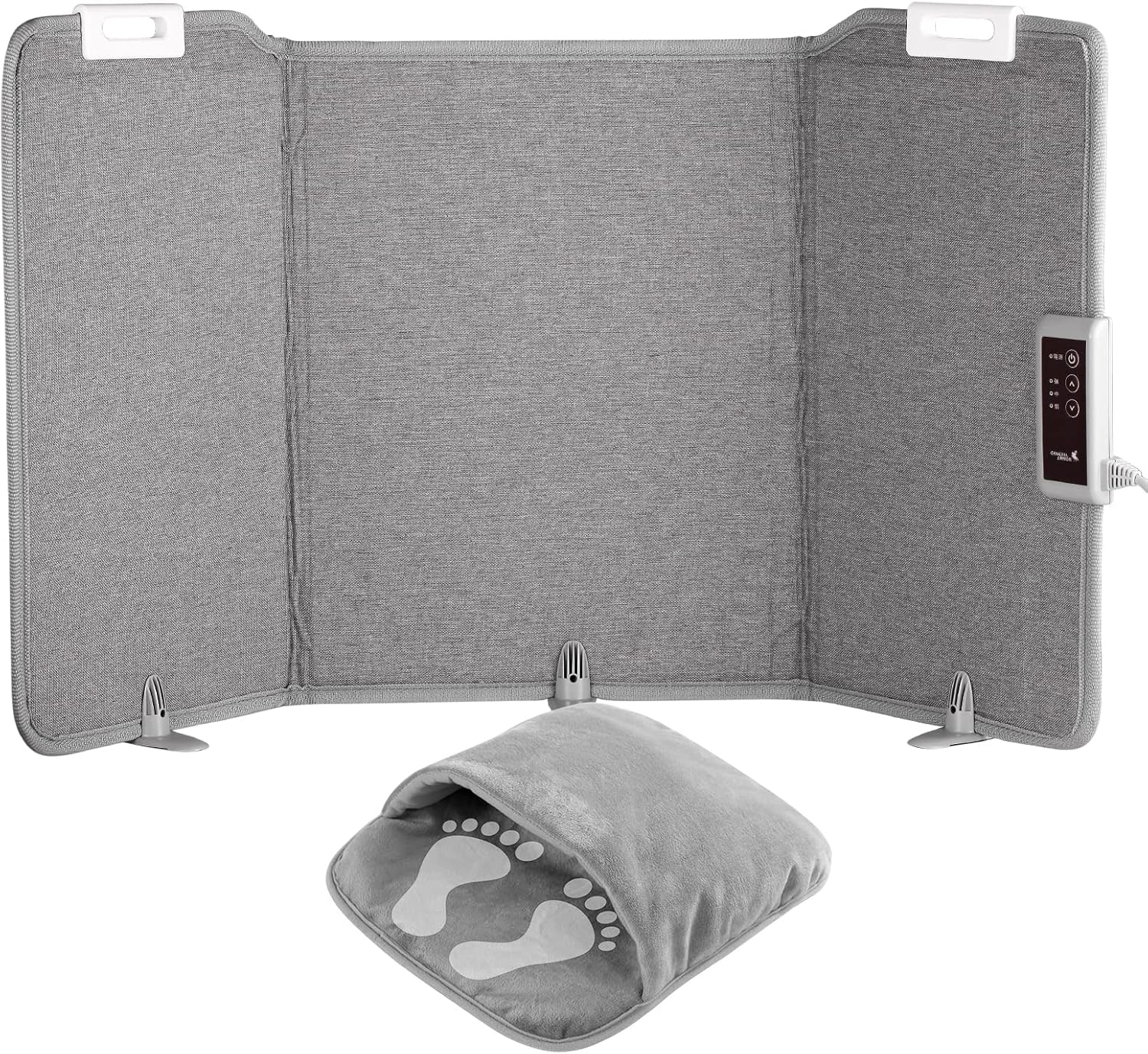 卓上ヒーター 遠赤外線【新型高温】パネルヒーター 折りたたみ式 省エネ 足温器 オフィス暖房器具 安全装置 防寒 グレー