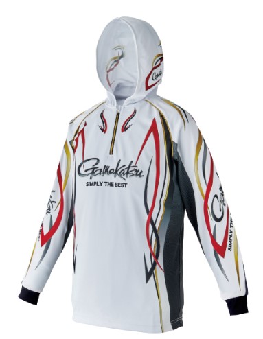 がまかつ ウェア GM3736 2WAYプリントジップシャツフーディ ホワイト M