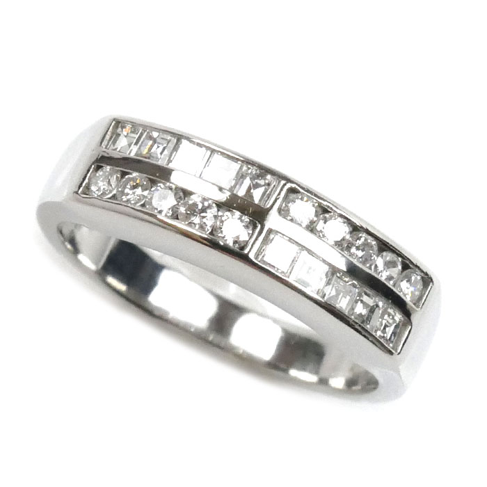 Pt900プラチナ リング・指輪 ダイヤモンド0.39ct 9号 5.0g レディース 中古 美品