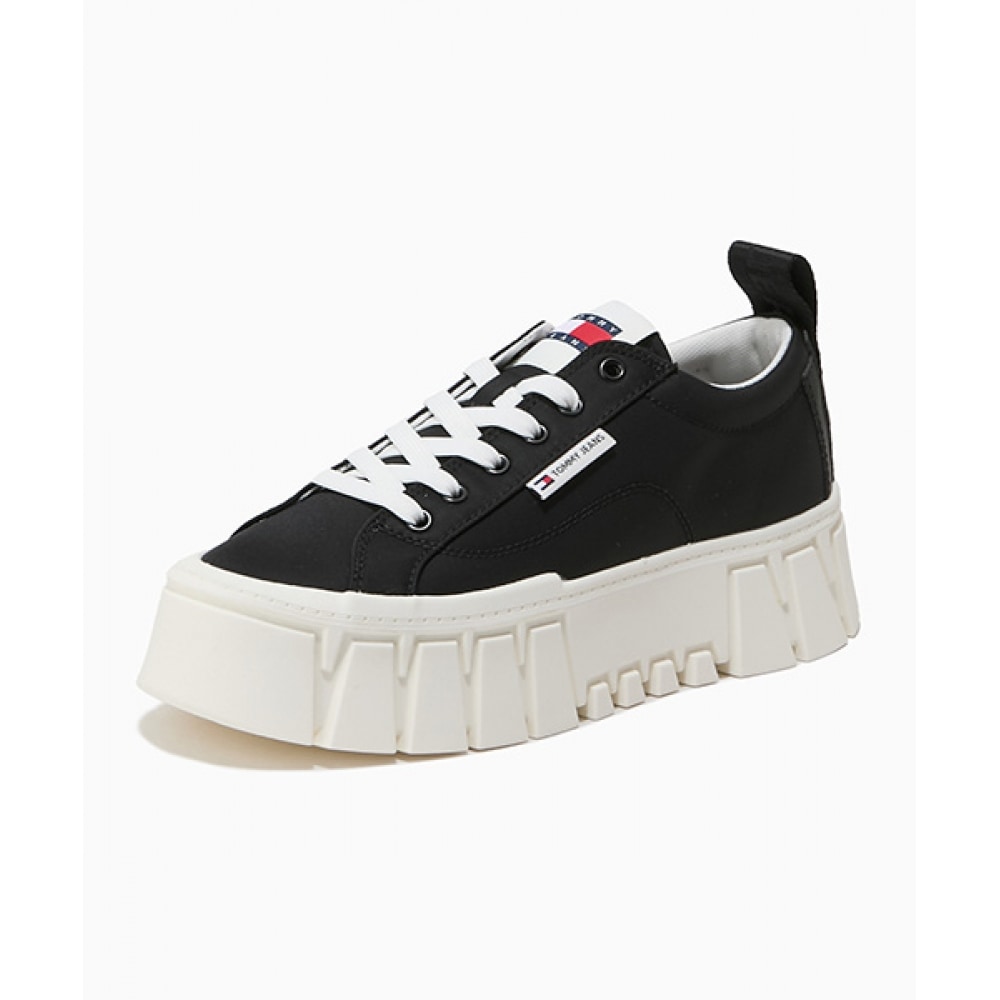 トミージーンズレインプラットフォームスニーカー-ブラック (T52F1ARS140JT1BDS)