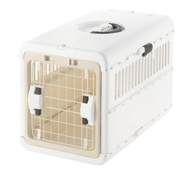 リッチェル キャンピングキャリー折りたたみ M 犬猫用 1組入 (アイボリー)