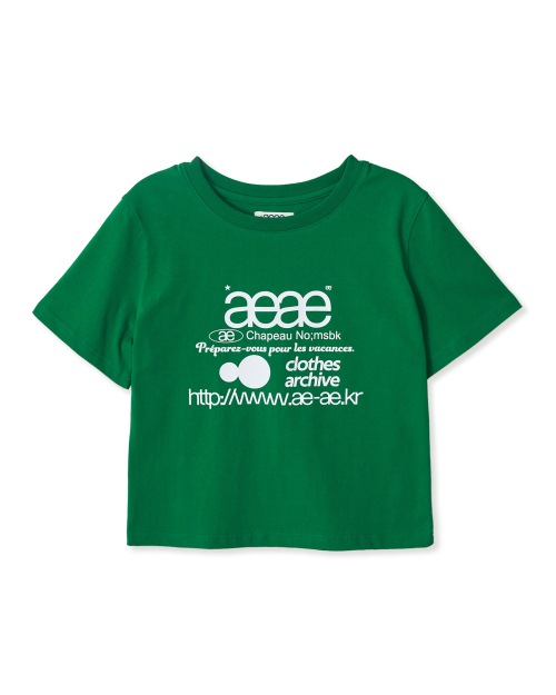 【AEAE】 WEB LOGO CROP T-SHIRTS [GREEN] 正規品