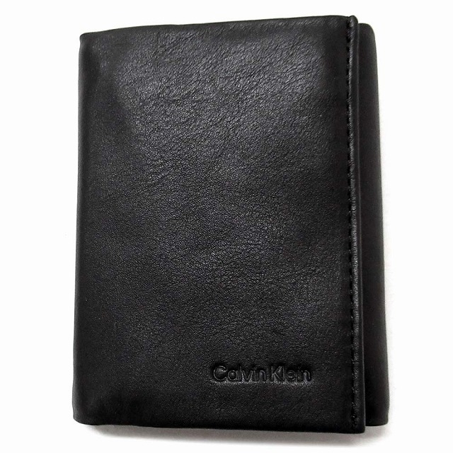 Calvin Klein カルバンクライン アウトレット サイフ 小物 メンズ 本革 レザー 折りたたみ財布 小銭入れなし 三つ折り財布BOX付 31CK110002 001