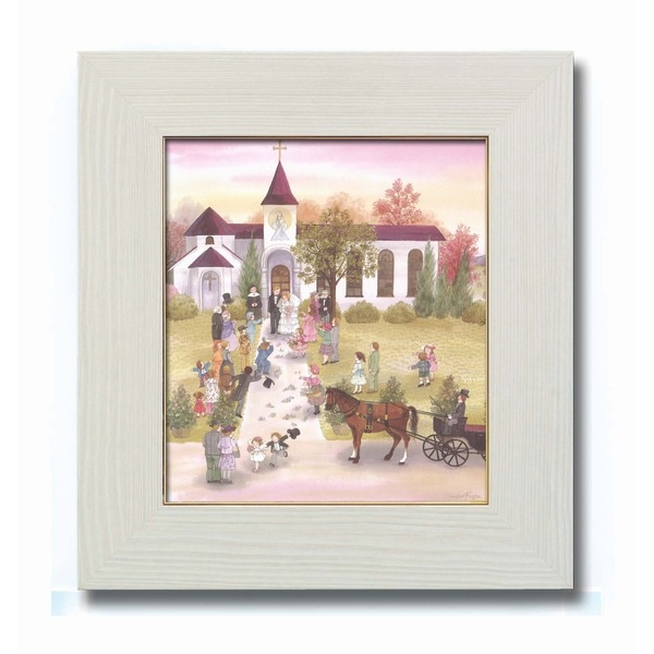 藤田三歩「一番きれいな日」ホワイト幅広額装　（木製DX額）