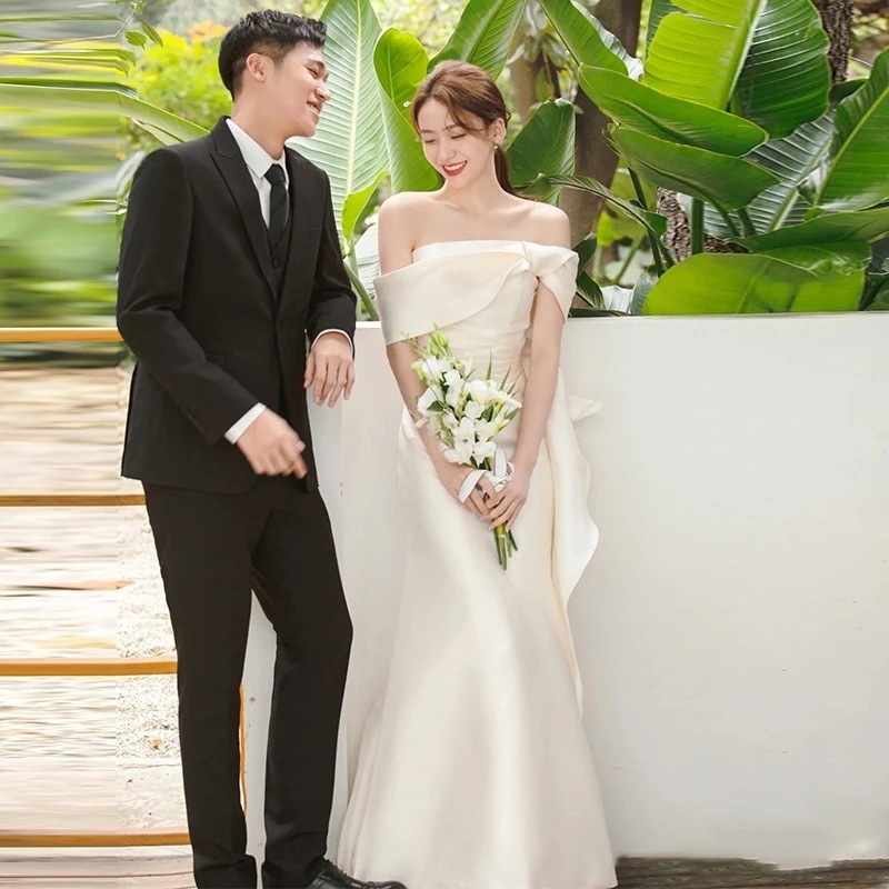 パーティードレス2024 新作 感 気質 ワンピース 花嫁ロングドレス 結婚式ワンピース 結婚式 ドレス ウェディングドレス 白 ロングドレス 韓国ファッション27