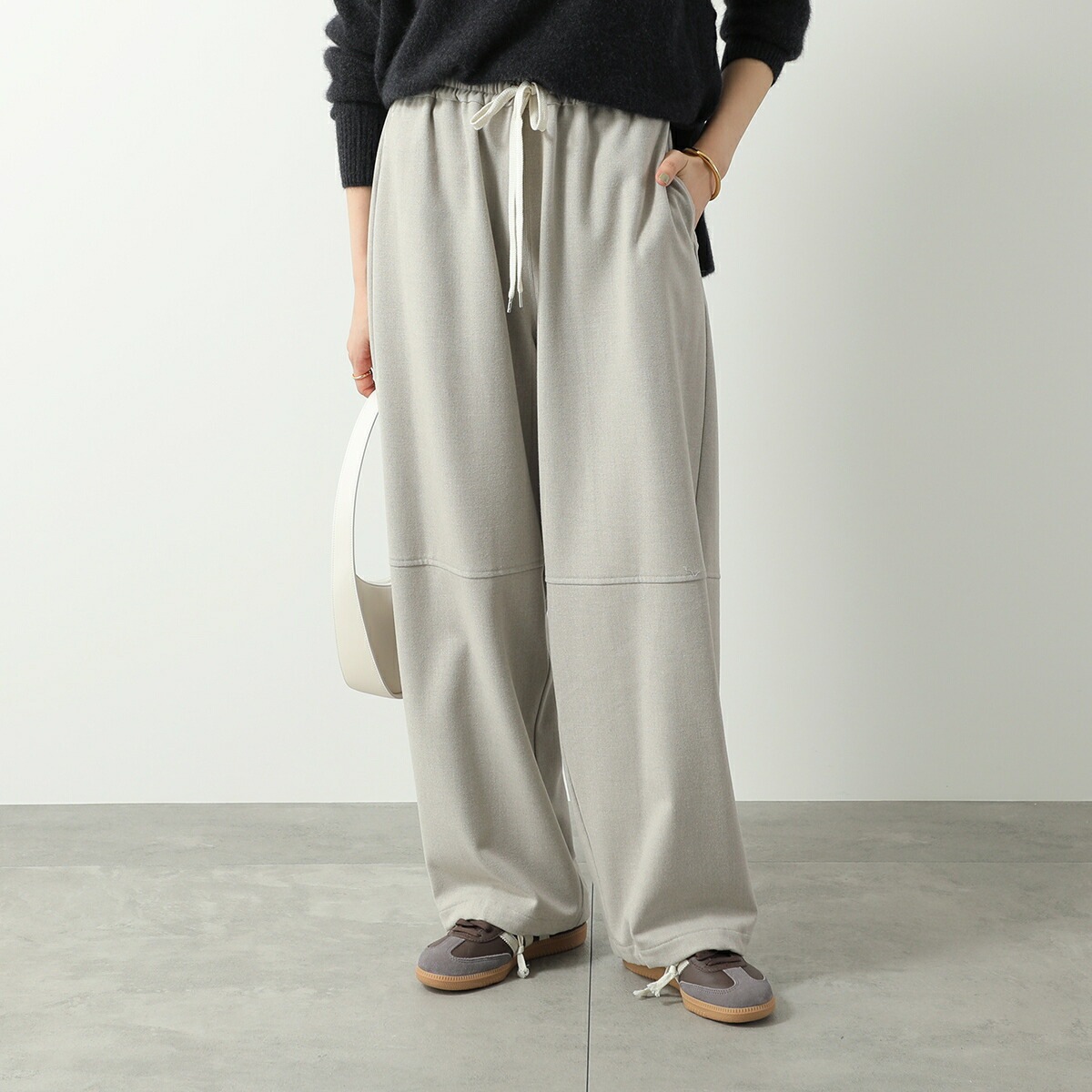 Munich ミューニック イージーパンツ MN252P55 レディース ストレッチ フランネル ワイドパンツ l.gry