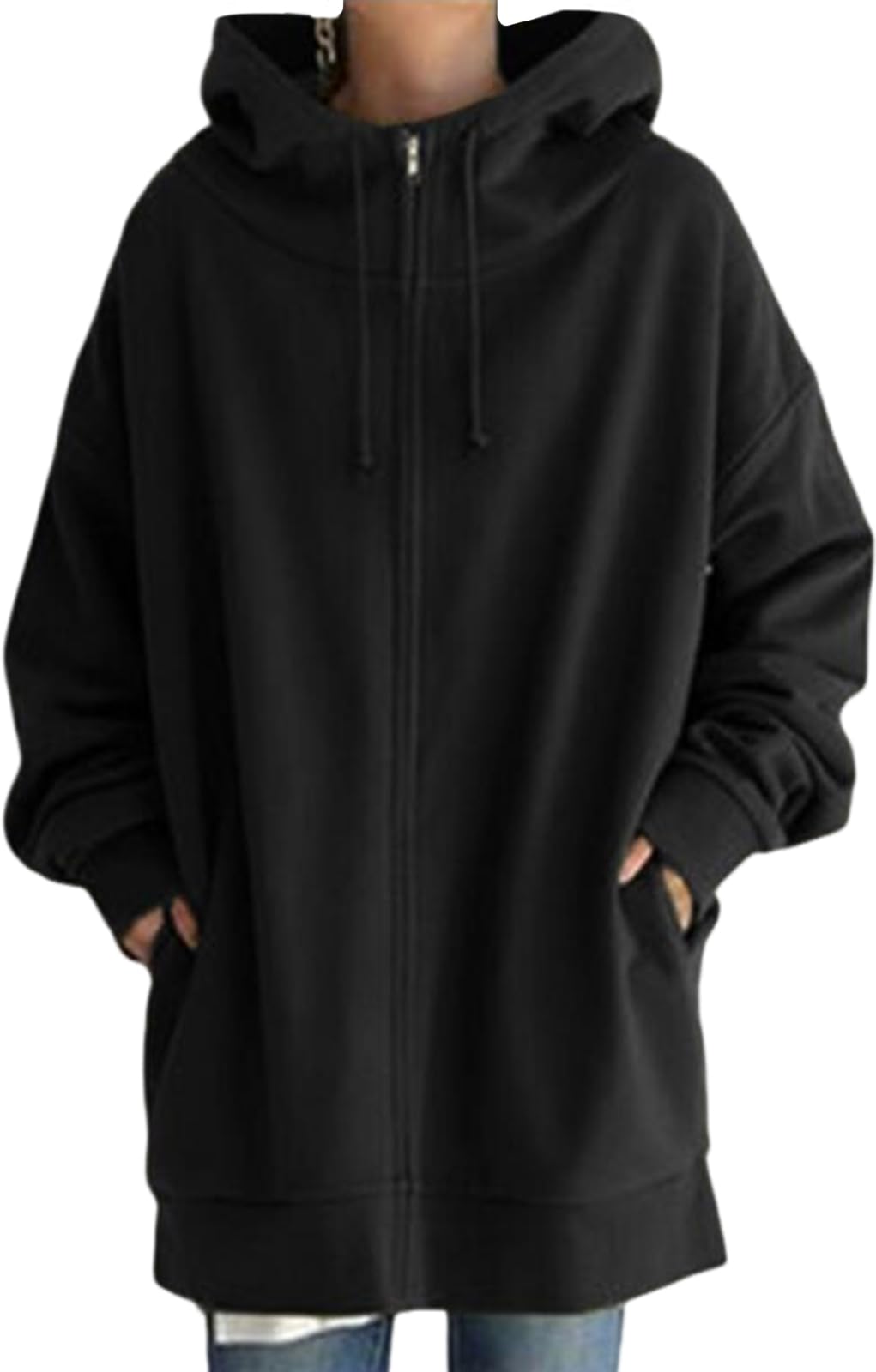 [Luxe Relax] レディース ハイネック ロング パーカー ゆったり カジュアル アウター きれいめ オーバーサイズ 体型カバー 大きい キャバ嬢 楽ちん かわいいファッション マタニティ モ