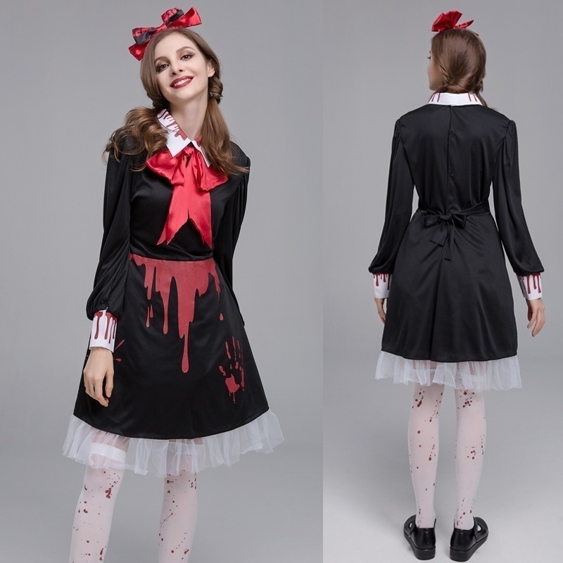 ハロウィン コスプレ衣装 女幽霊祭り ホラー 血まみれ女子高生 血まみれナーススカートスーツ
