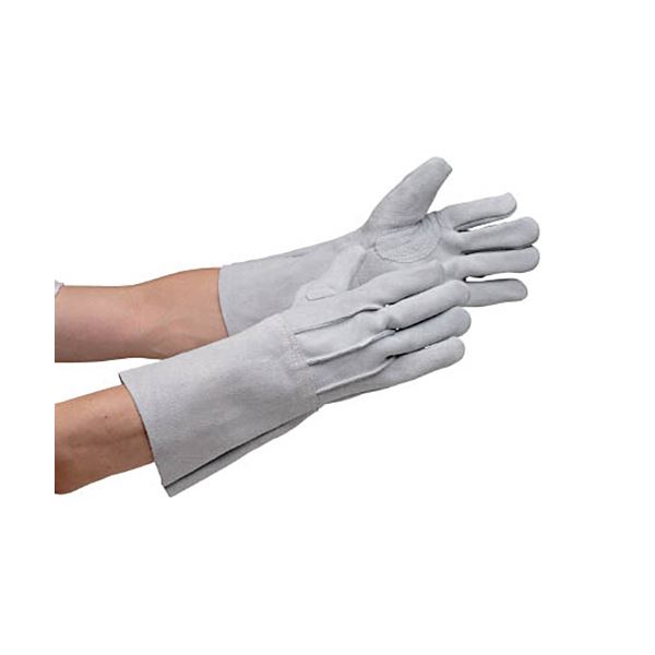 （まとめ） ミドリ安全 溶接用牛床革手袋 MT-106D-5P 1双 [x3セット]