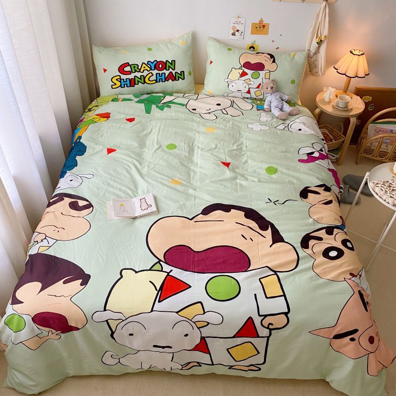 新品現品の厳選かわいいクレヨンしんちゃん純綿家庭用寝具学生ins寮シングルベッド布団シーツ3点セット6 7,239円