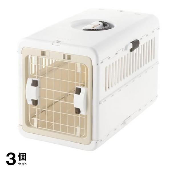リッチェル キャンピングキャリー折りたたみ M 犬猫用 1組入 (アイボリー) 3個セット