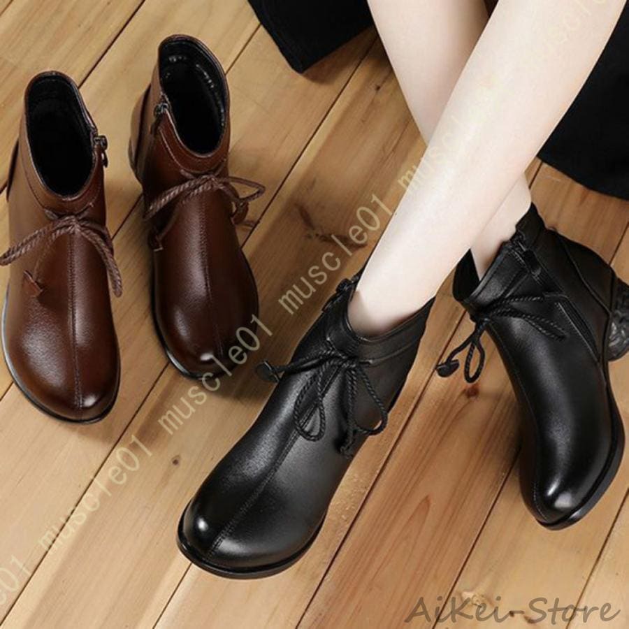 ラウンドトゥ ショートブーツ 安定感 5cmヒール レディース ハイヒールブーツ 太ヒール チャンキーヒール シンプル ファッション カジュアル 通勤 通学