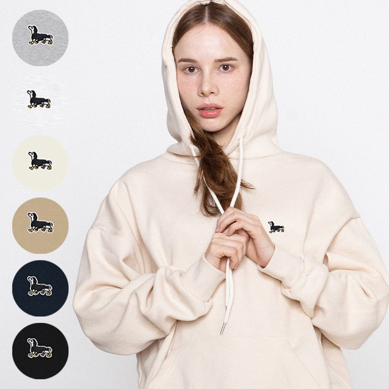 [UNISEX]Yellow Boots Puppy Embroidered Hoodie_6color