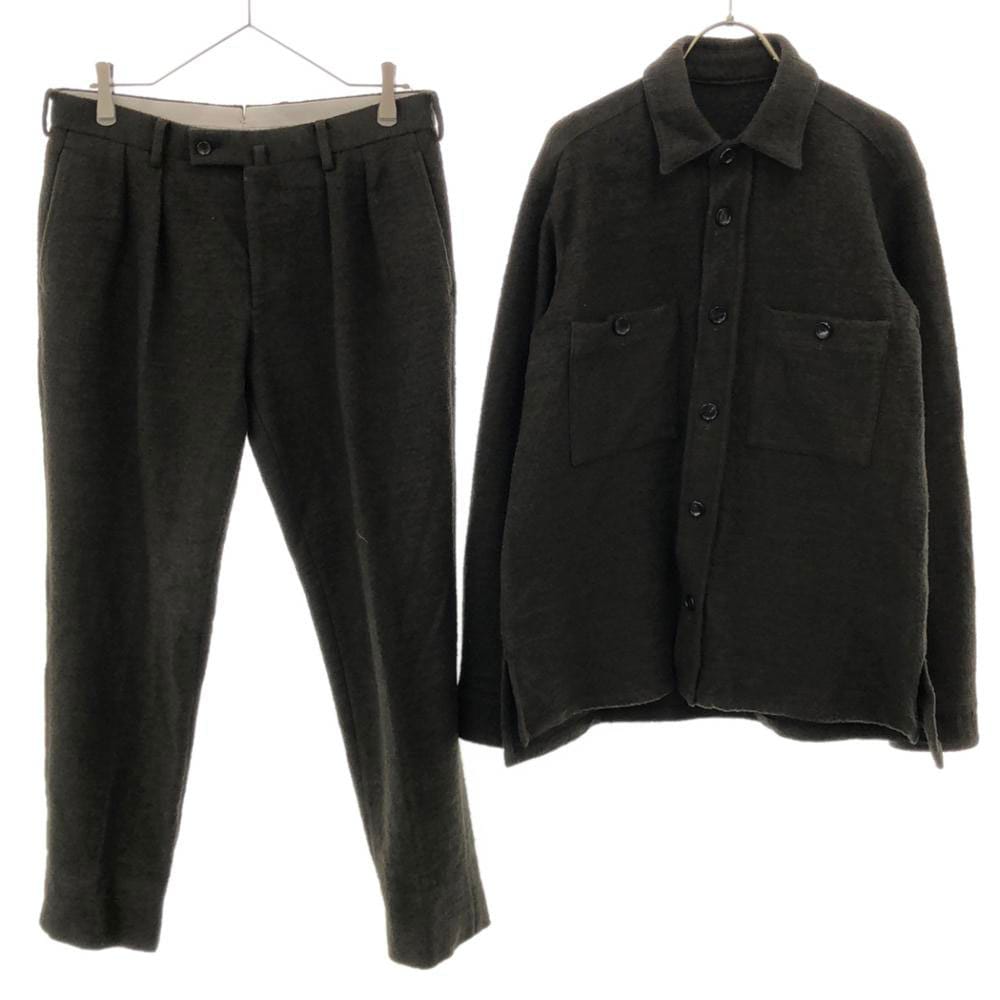 日本製 シャツジャケット 上下セットアップ 46 カーキ メンズ