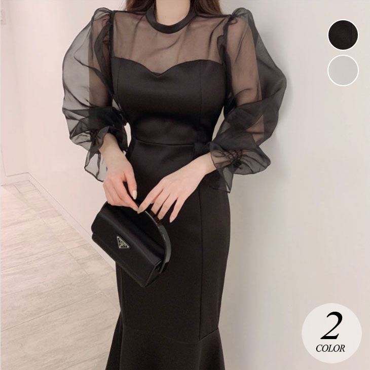 【2025新作 急速出荷】フィッシュテール ドレス ワンピース ロングワンピース レディース パーティードレス フォーマル 入学式 卒業式 卒園式 入園式 参観日 二次会 ママコーデ パーティー 韓国