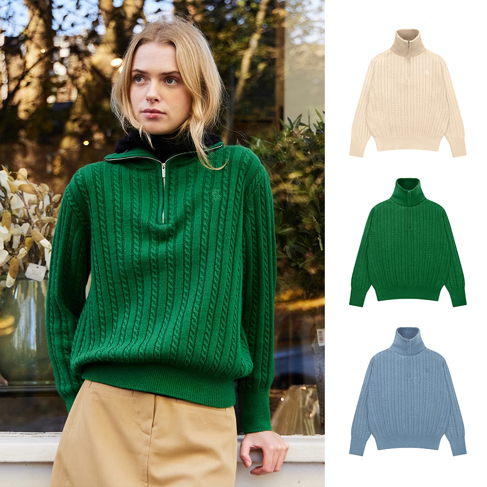 モンソーハーフジップアップニット