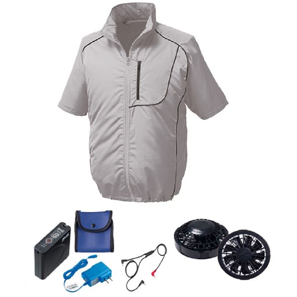 【新品】KU90540 空調服 R ポリエステル製 FAN2200B・RD9261・LISUPER1セット シルバー S KU90540 空調服 ポリエステル製 FAN2200B/LISUPER1セット