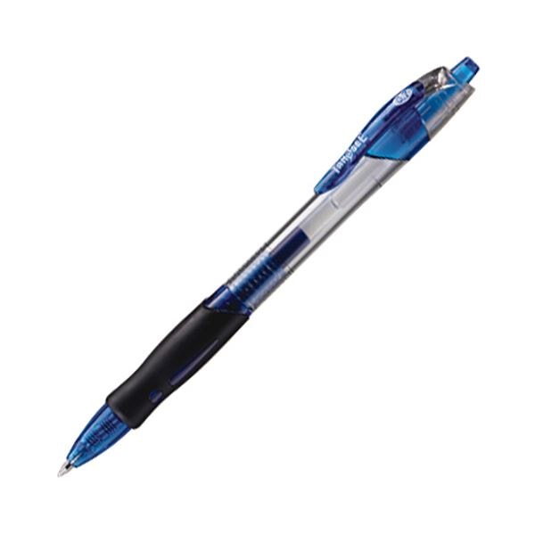 （まとめ）TANOSEE ノック式 ゲルインクボールペン スリム 0.7mm 青 1セット（10本） 10セット