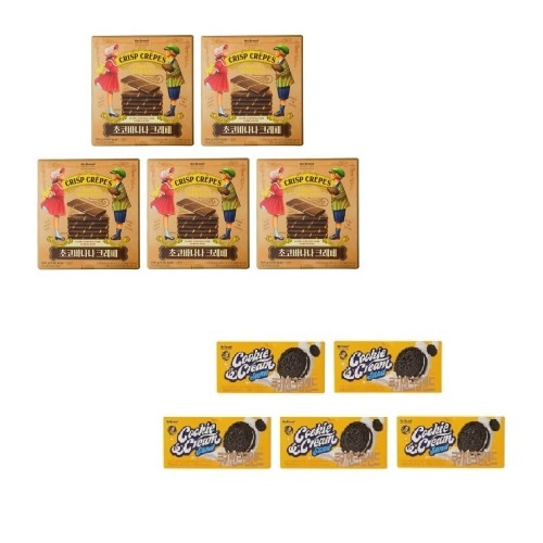 ノーブランドチョコバナナクレープ180g x 5個+クッキークリームサンド744g x 5個学校事務所
