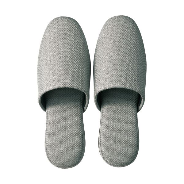 (まとめ) TANOSEE 吊り込み疲れにくいスリッパ ブライト グレー 1足 (×10セット)