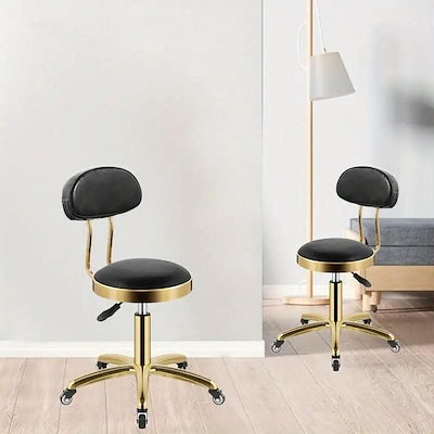 かぶ出品 背もたれ付きスツール キャスター付き 椅子 チェア サロンチェア