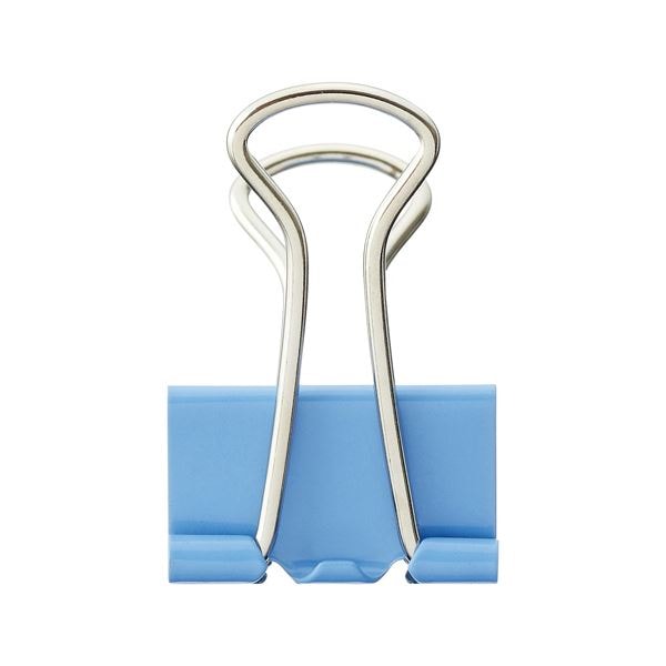 (まとめ) TANOSEE ダブルクリップ 小 口幅19mm ライトブルー 1箱（10個） (×100セット) 8,282円