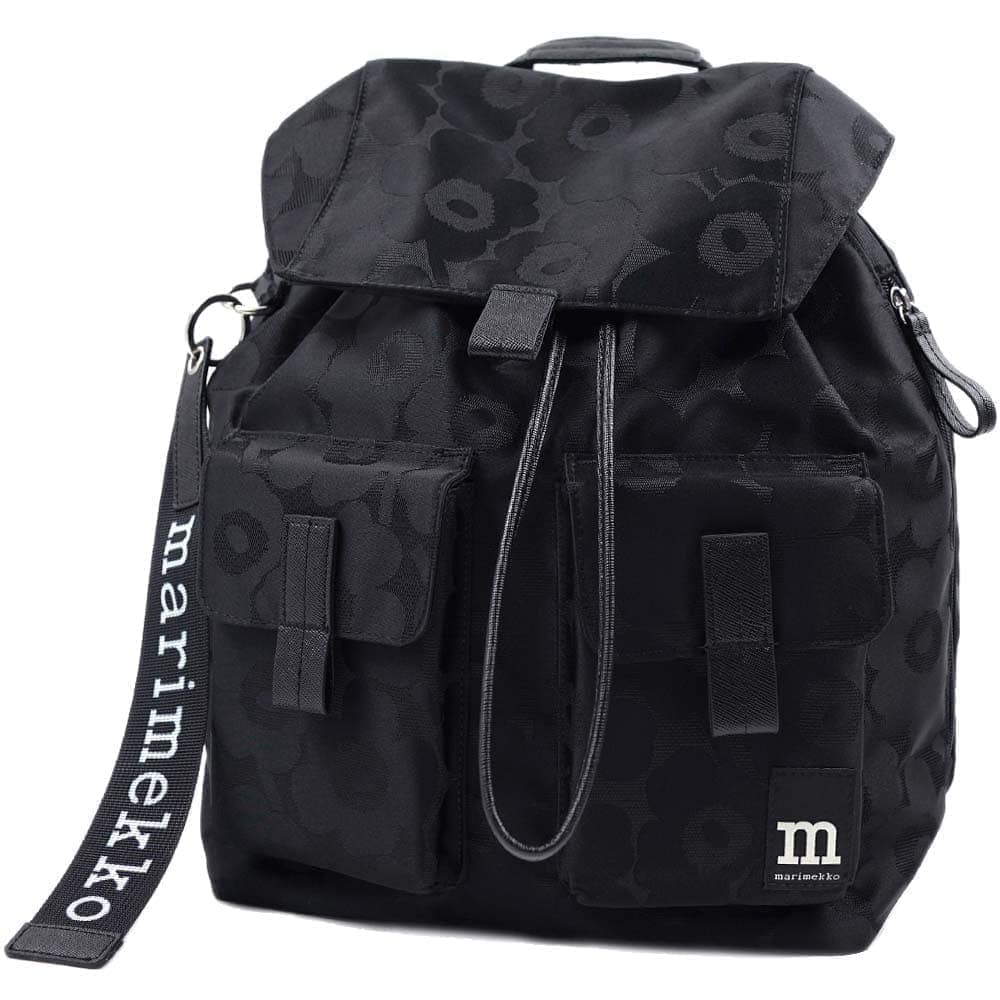 マリメッコ リュックサック バックパック バッグ ウニッコ柄 ブラック Everything Backpack L Unikko marimekko 092229-999