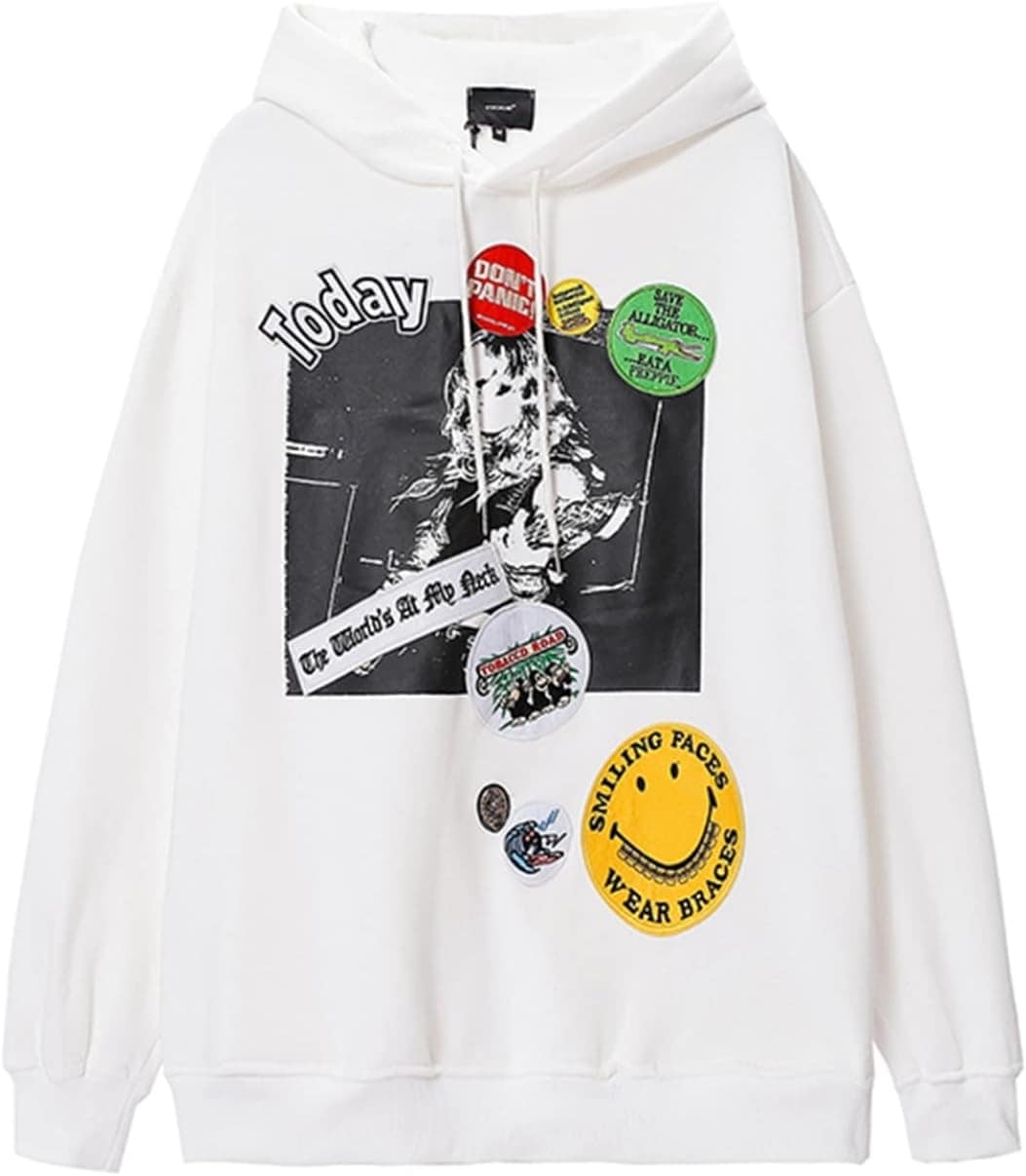 スウェット メンズ パーカー ワッペン 刺繍 トレーナー ヒップホップ ストリート系 rap ヴィンテージ カジュアル オーバーサイズ 男女兼用 ロックファション 欧米風 コットン 快適 春