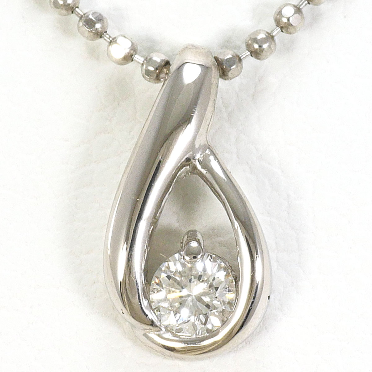 PT900 プラチナ PT850 プラチナ ネックレス ダイヤモンド 0.096ct 総重量約2.6g 約40cm 中古
