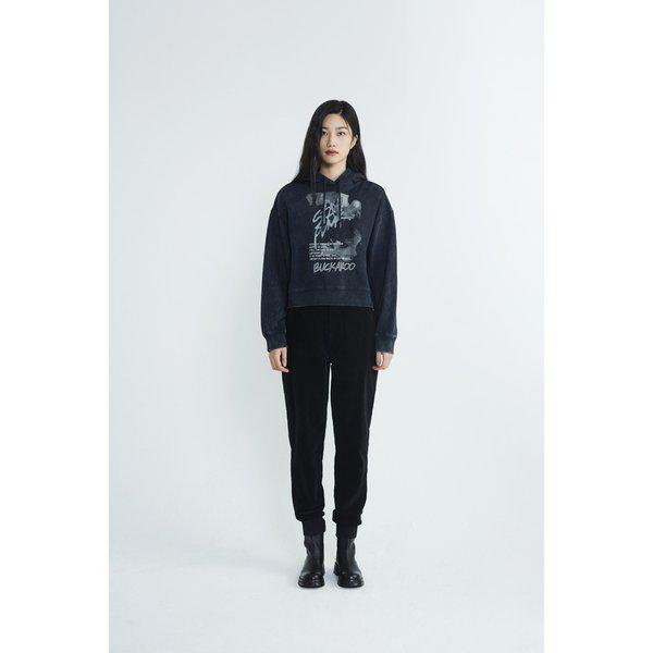 女性2段쭈리グラフィックダイイングフードプルオーバー(B235TS550P)