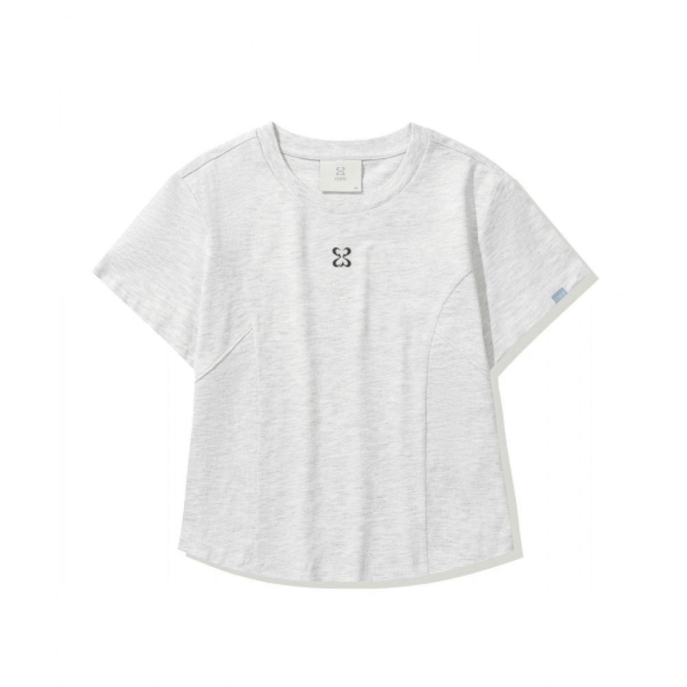 CODEGY (女性) ラインクロップ半袖Tシャツ_メランジグレー 6,125円