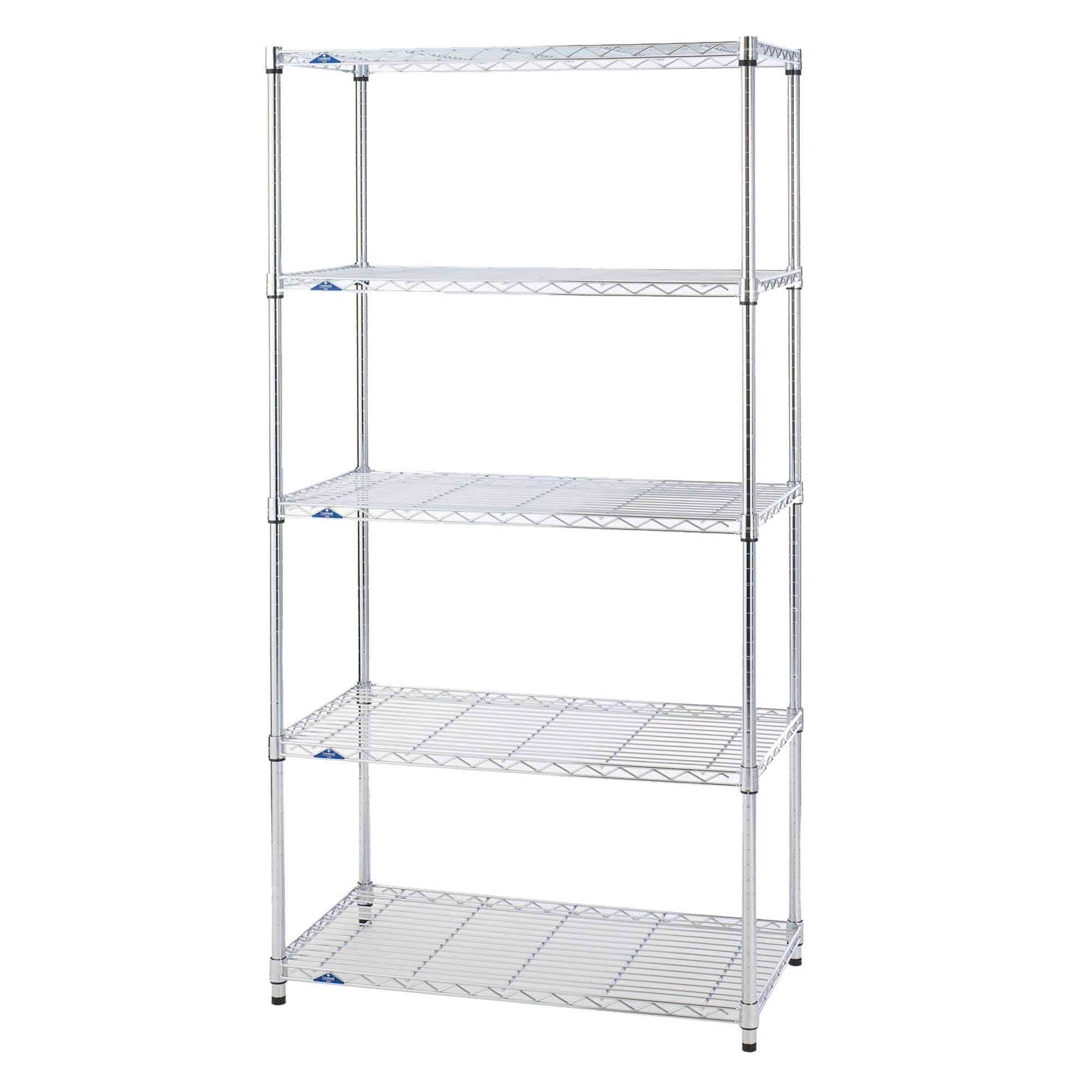 ドウシシャ ルミナス スリム ラック スチールラック 収納棚 幅90 5段 防サビ加工 キャスター付き 頑丈 耐荷重135kg (棚板1枚あたり) 豊富なカスタムパーツ ポール径25mm キッチン 幅