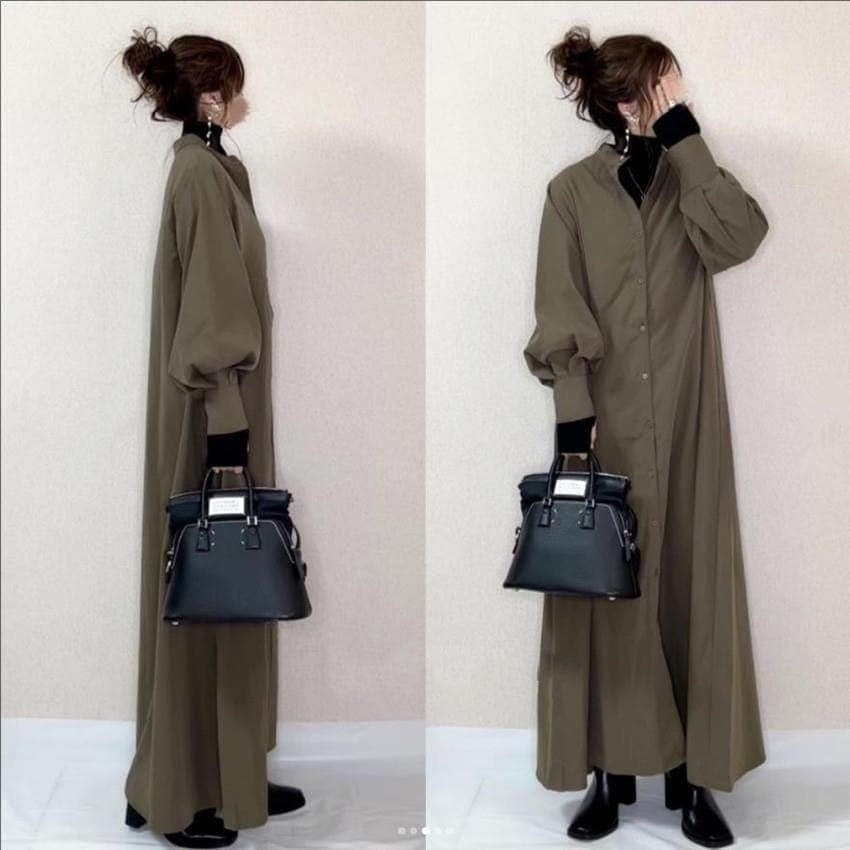 春夏 Aラインワンピース 長袖 ロングワンピース 通勤 着痩せ 高級感 ワンピース レディース 4,812円