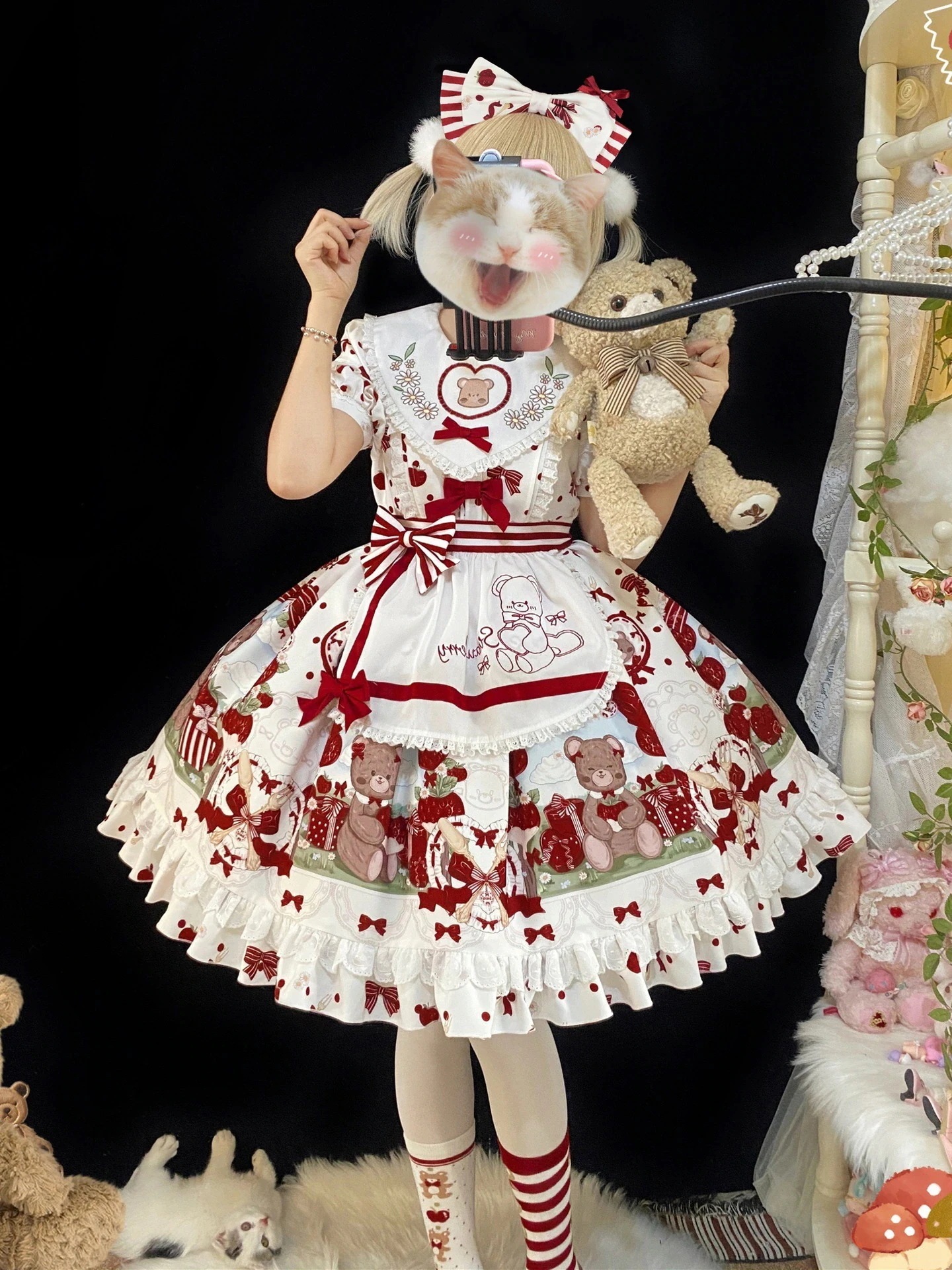 デザイン イチゴ ギフトボックス ロリータ ロリータ 和可愛い Jsk スウィートガール 半袖ドレス