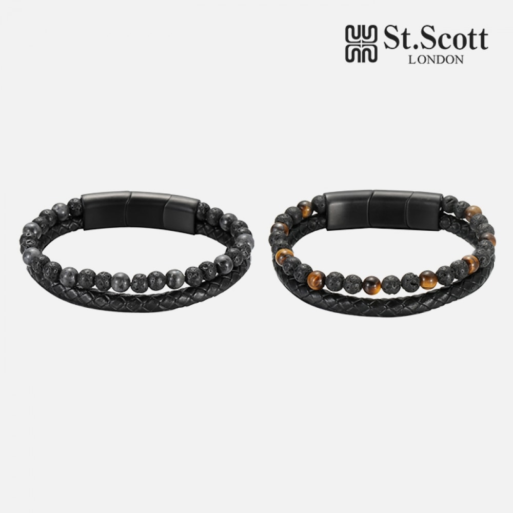 ST.SCOTT LONDON STJ-SB2022ジェニオオプシディアンレザーブレスレット
