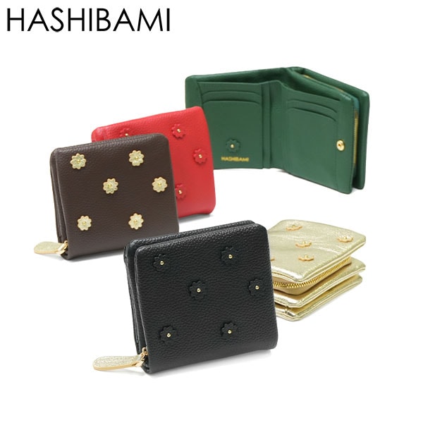 二つ折り財布 レディース 本革 財布 コンパクト ウォレット ブランド おしゃれ かわいい 小さい ミニ レザー 軽い 折り財布 スモールフラワー ハーフウォレット Ha-2407-502
