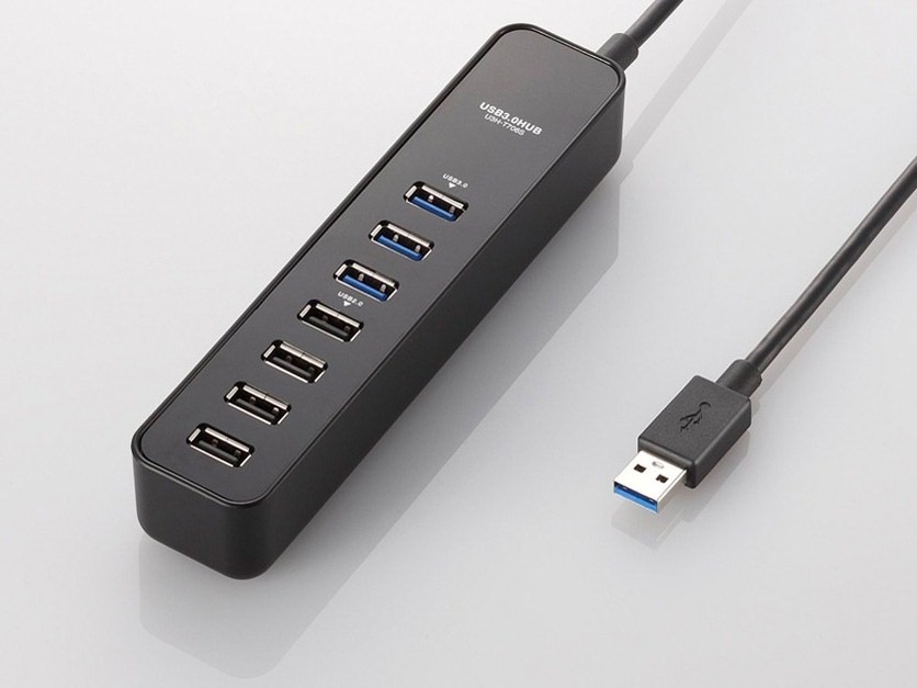 マグネット付きUSB 3.0ポート搭載7ポートUSBハブ U3H-T706SBK