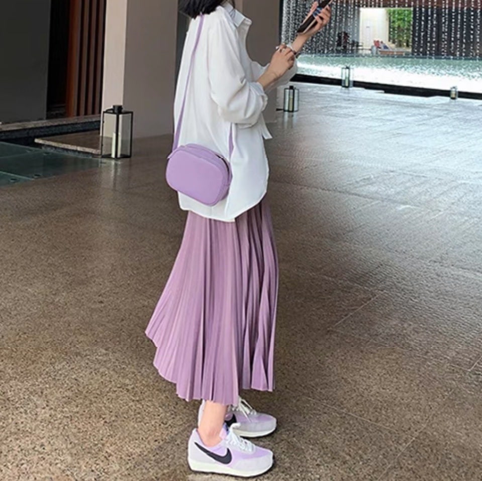 レディース スカート ボトムス カラースカート プリーツスカート フレアスカート ロングスカート マキシ フェミニン プリーツ ハイウエスト かわいい 大人可愛い きれいめ シンプル 上品 おしゃれ