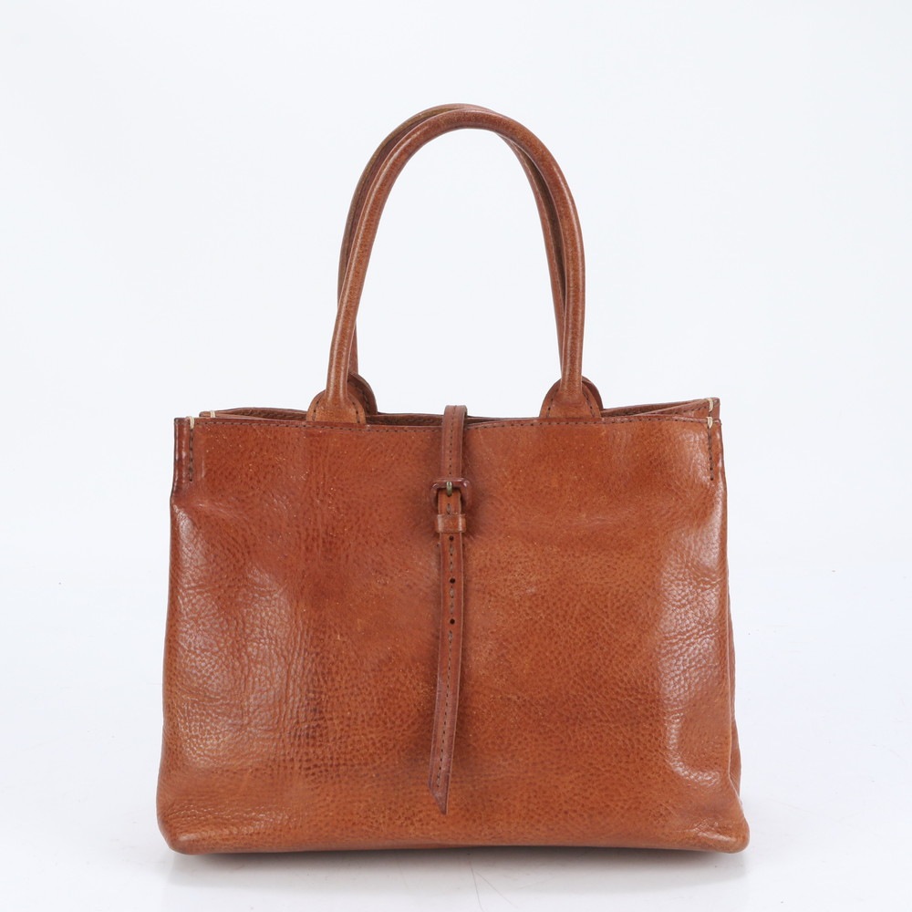 美品 トスカ レザー トート バッグ 肩掛け ショルダー ハンド ブラウン 茶色 レディース RUE CO10-2 中古