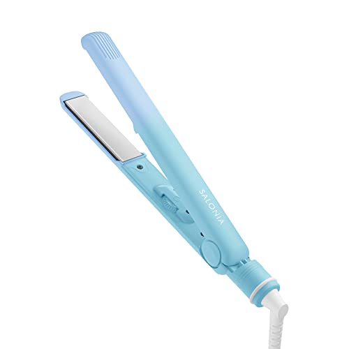 ストレートヘアアイロン 24mm アルミニウムコーティングプレート ユニバースターコイズ コテ 海外対応 耐熱ポーチ付き