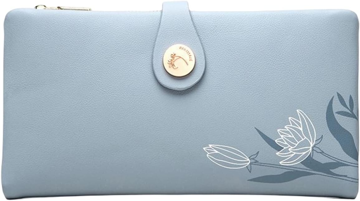 【20%OFFクーポン】財布 レディース 大人 長財布 花柄 2つ折り 大きい ボタン ファスナー 軽量 薄い コインケース 大容量 スマホ入れ可 カード入れ 小銭入れ お手頃 取り出しやすい 多機能