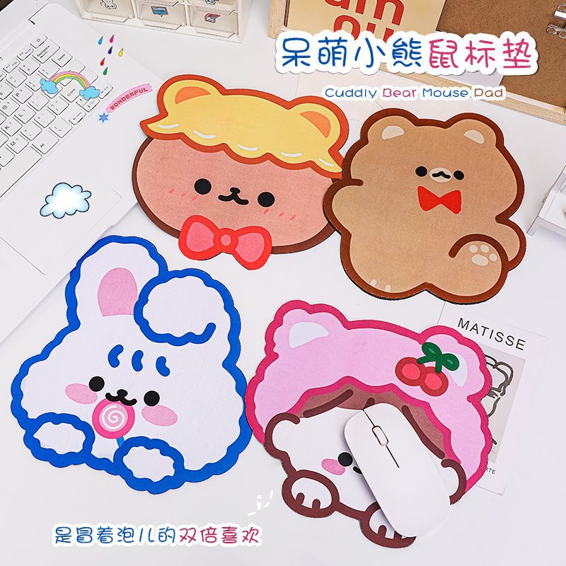 クママウスパッドかわいいインガーリーハート学生コンピュータ小型マウス滑り止めパッドデスクトップキーボードパッド