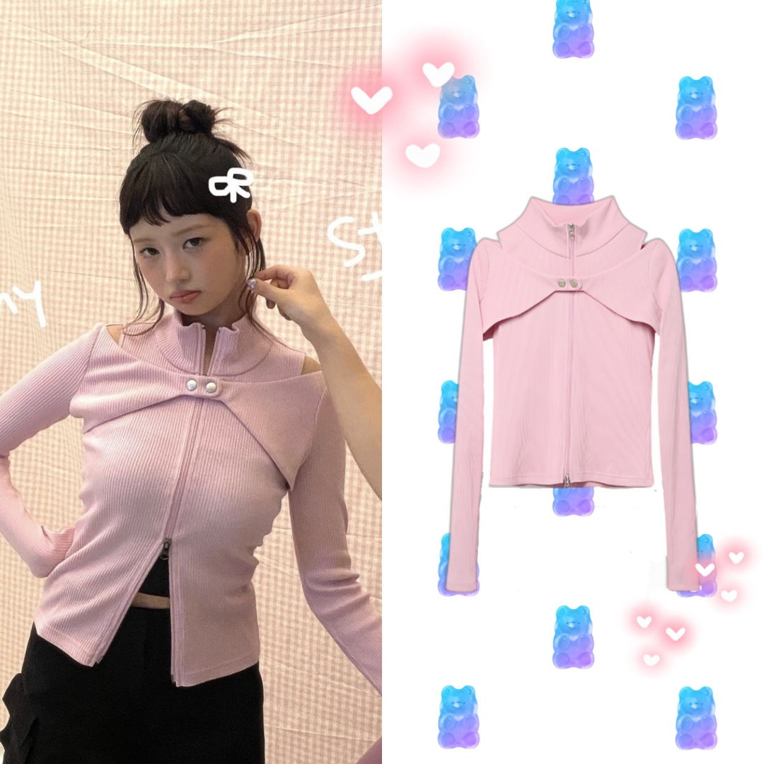 [IVEレイ着用] W Vest & Bolero Set-up - Pink