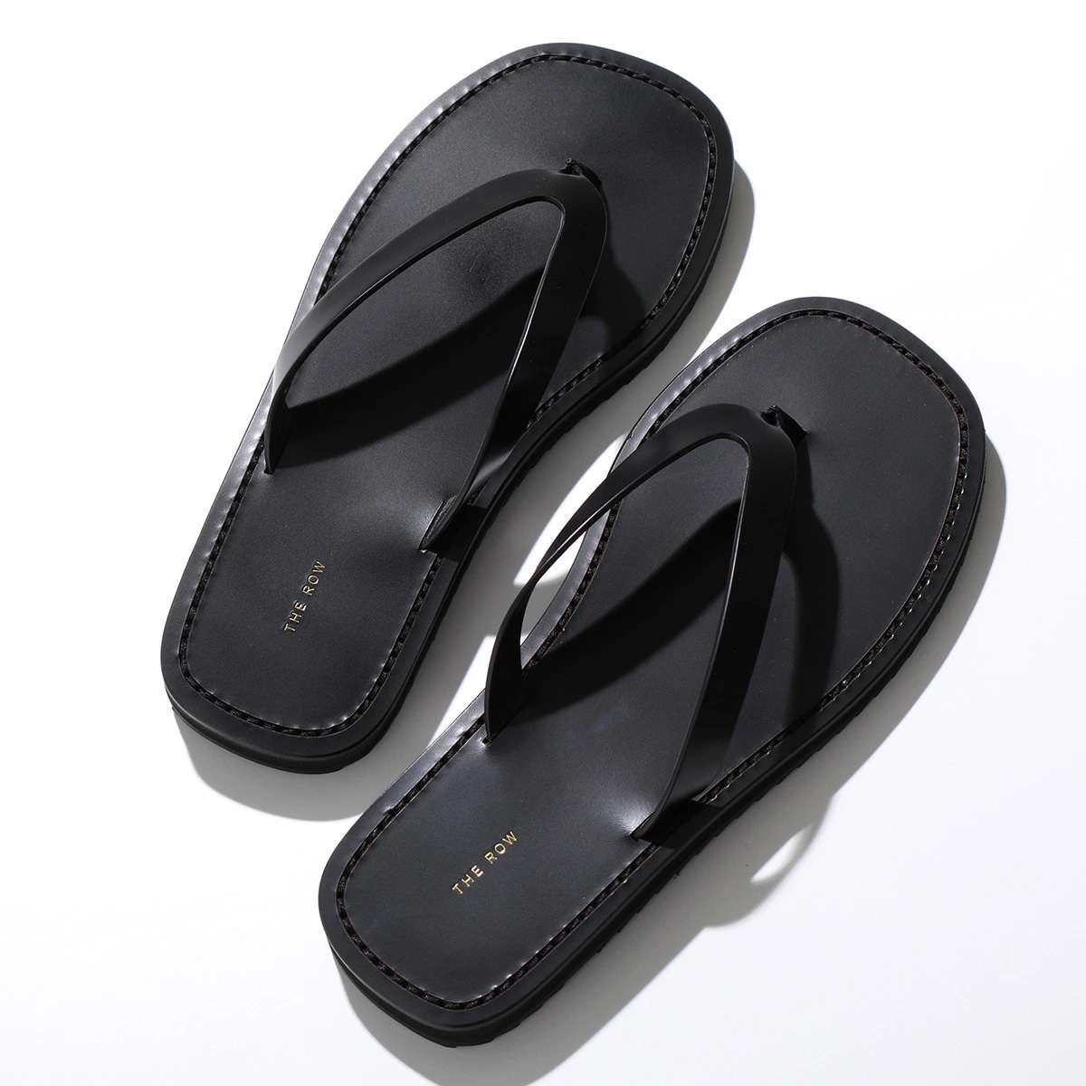 THE ROW ザ・ロウ サンダル CITY FLIP FLOP シティ フリップフロップ F1388 L60 レディース レザー ビーチサンダル スクエアトゥ 靴 BLK