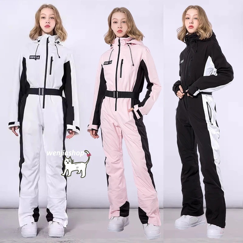 【急速出荷!】スノーボードウェア つなぎ 上下セット レディース スキーウェア オールインワン パンツ 韓国風 スノボウェア 防水 防寒防雪保温防風通気