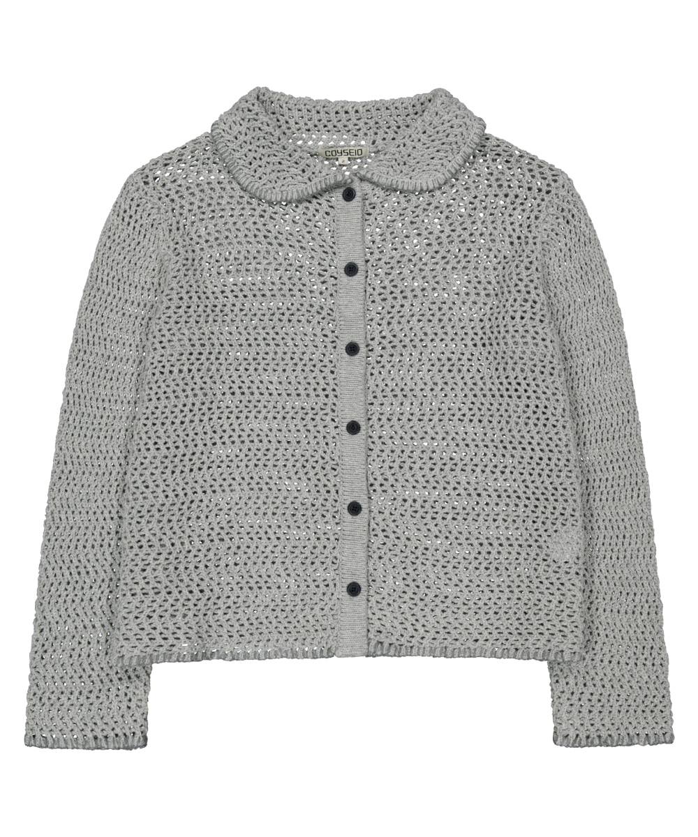 【COYSEIO】26SS NET KNIT CARDIGAN : GREY
