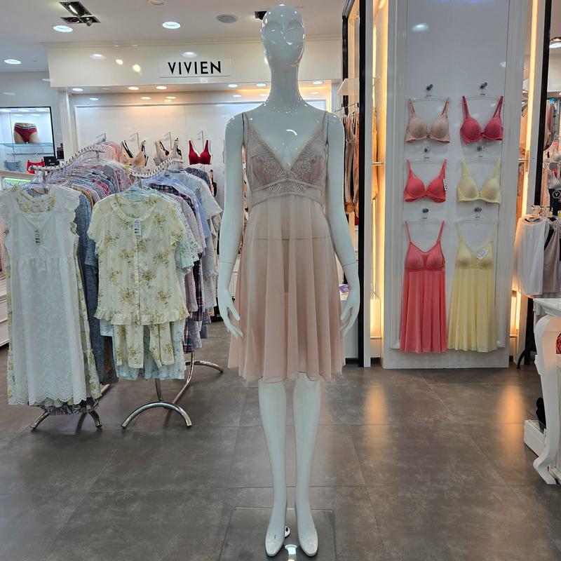 クチュールスパンコールジャガードレースモチーフフルスリップ FS977A-TPE